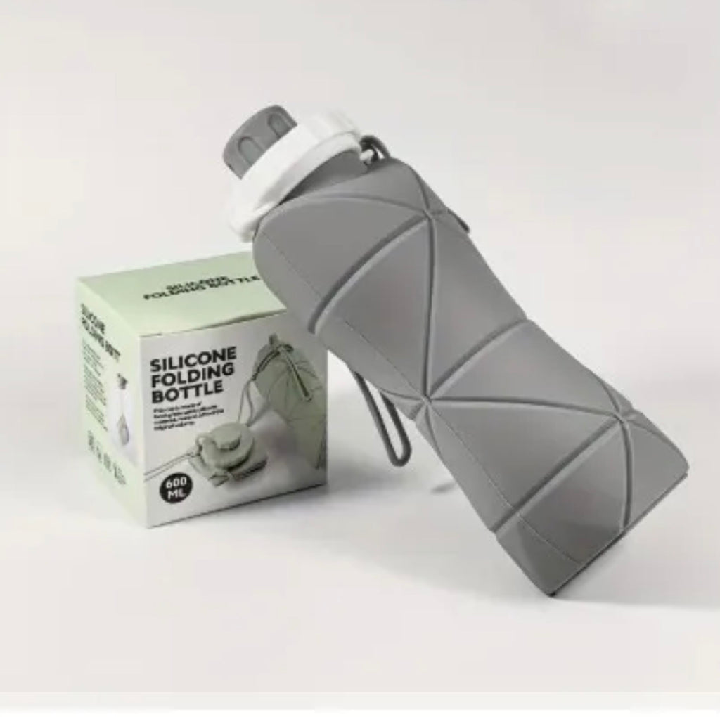 600ml Foldable Silicone Water Bottle – UltraSlim, Leak-Proof & Lightweight – Portable & Collapsible