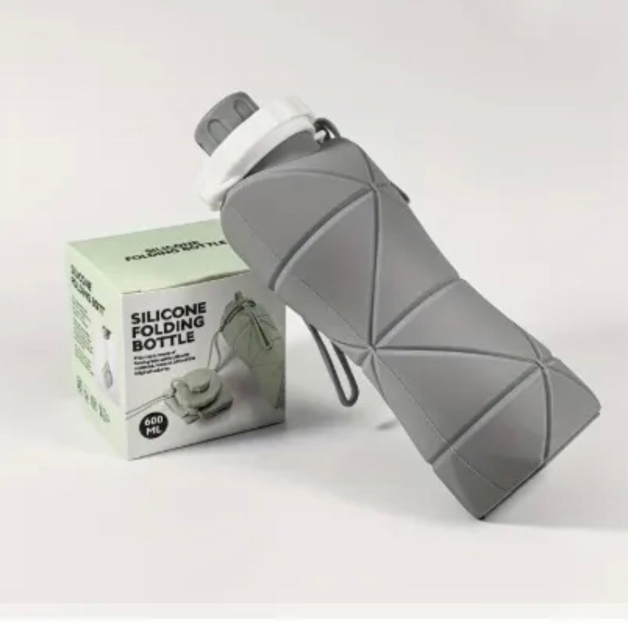 600ml Foldable Silicone Water Bottle – UltraSlim, Leak-Proof & Lightweight – Portable & Collapsible