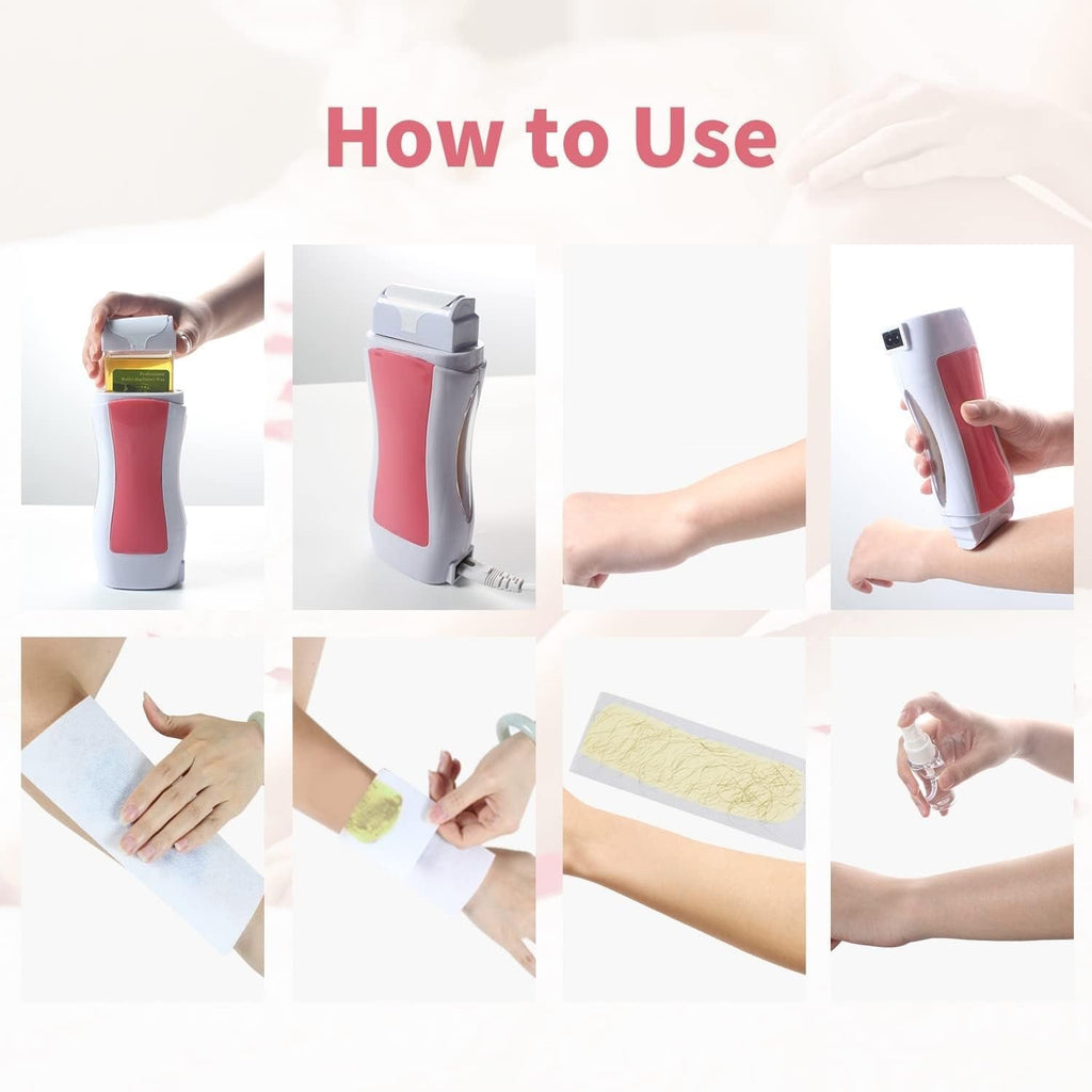 Depilatory Roll On Wax | 3 in 1 | Refill Machine With Roller Wax And Wax Papers Shopcify