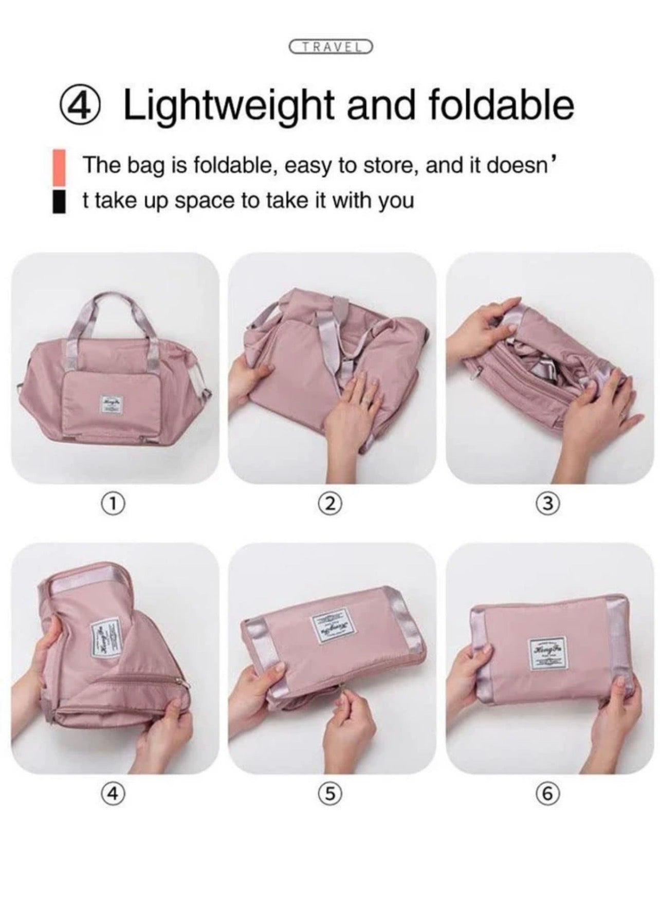 Foldable Travel Bag with Large Capacity, Foldable Sports Bag Luggage for Women Men,Waterproof