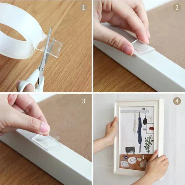 3.0 Meter Double Sided Adhesive Nano Tape Transparent Strong Washable Adhesive Traceless Gel Tape Removable And Reusable Sticky Anti Slip Tape For Home Wall Room Office Decor (5m) Shopcify