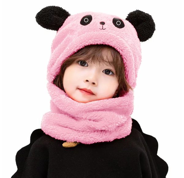Beanie Wool Cap With Neck Warmer Attached. Kids Wool Cap Cartoon Panda Baby (random Color) Shopcify