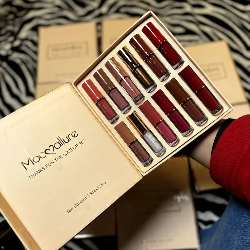 12 Pcs Matte Liquid Lipstick Set