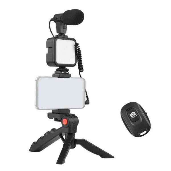 Vlogger Video Making Kits Vlog Microphone Led Fill Light Mini Tripod Mobile Holder Shopcify